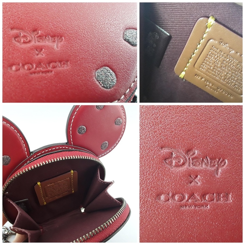 New Coach Disney Coin Purse Minnie Mouse Ears Red - Picture 4 of 4